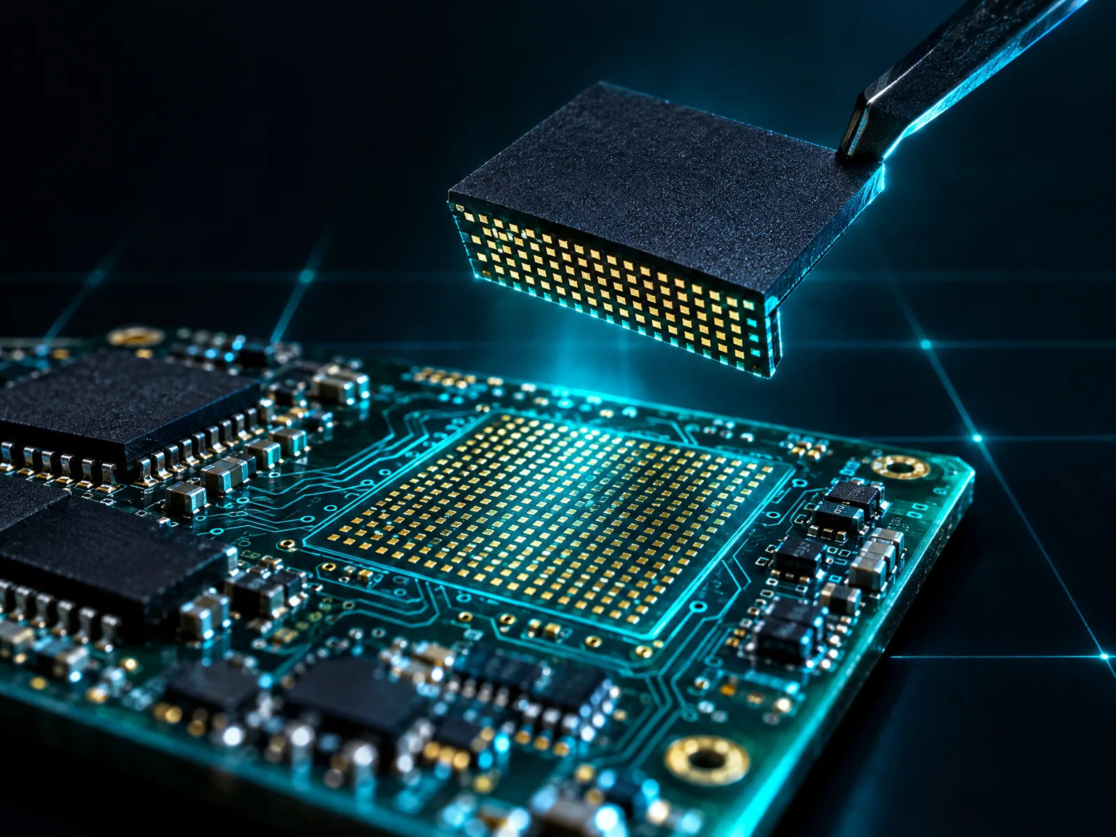 A macro of a NAND flash memory chip