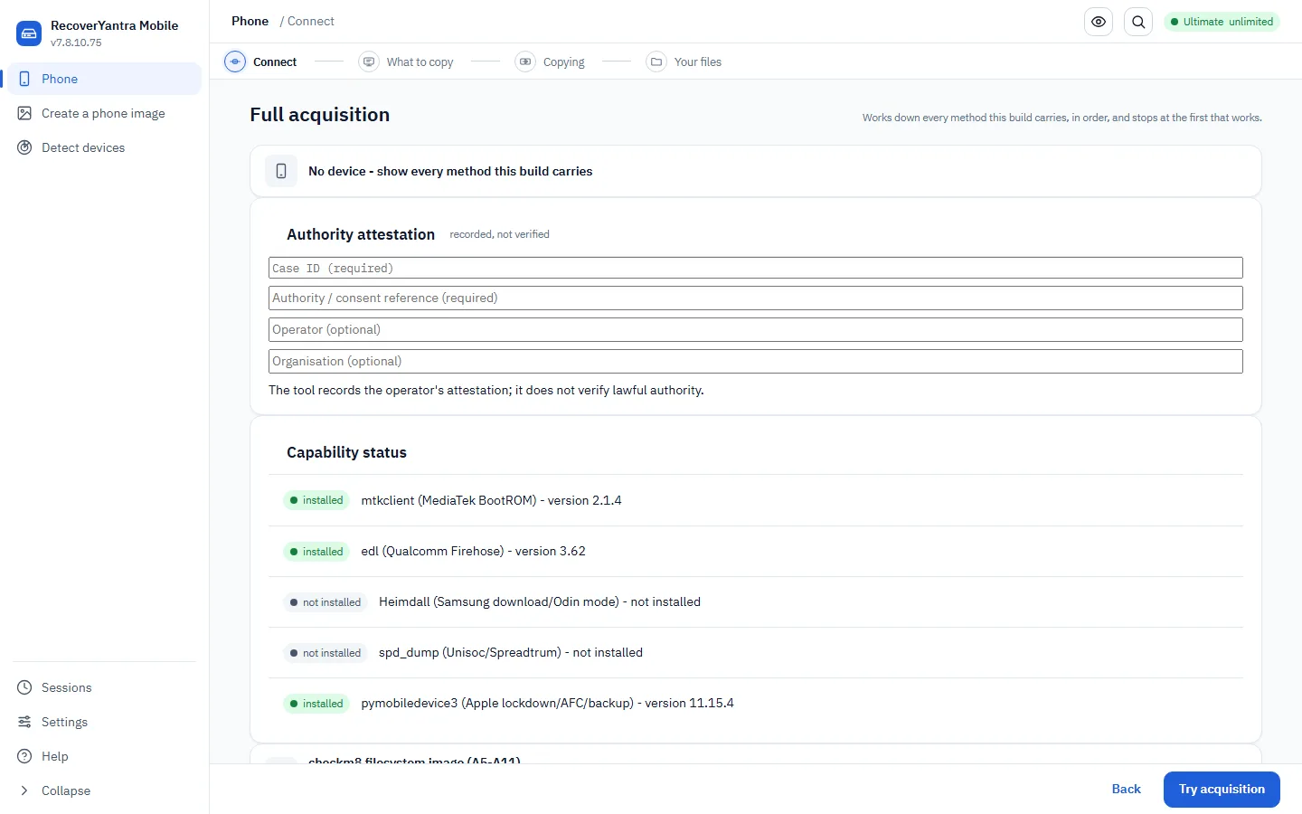 The mobile acquisition method picker